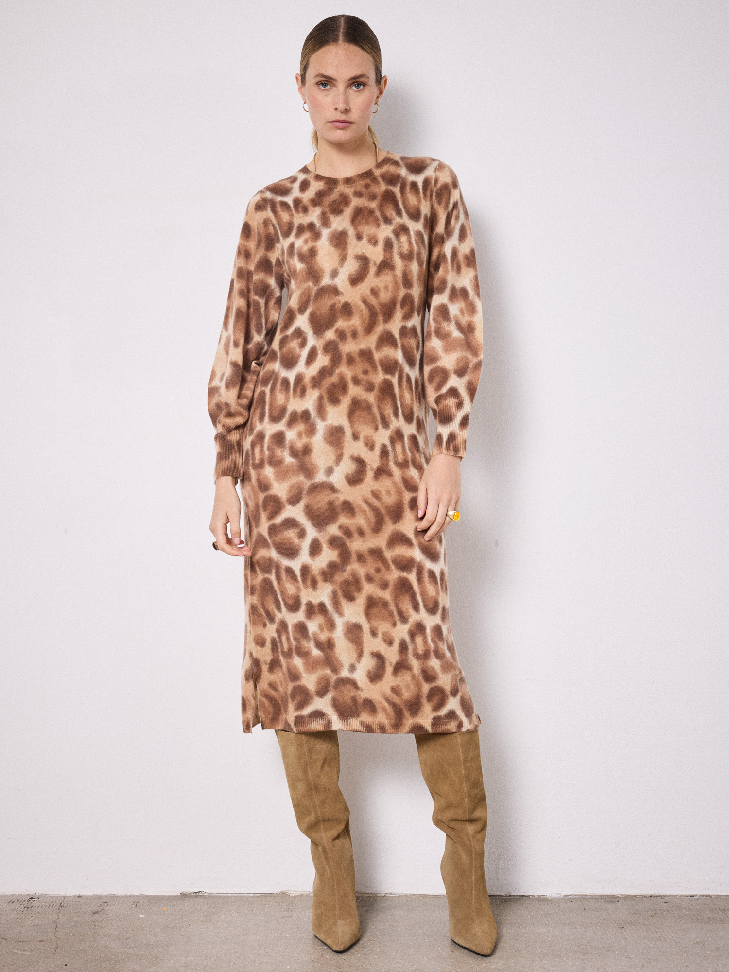 Robe cachemire Loanne LEOPARD