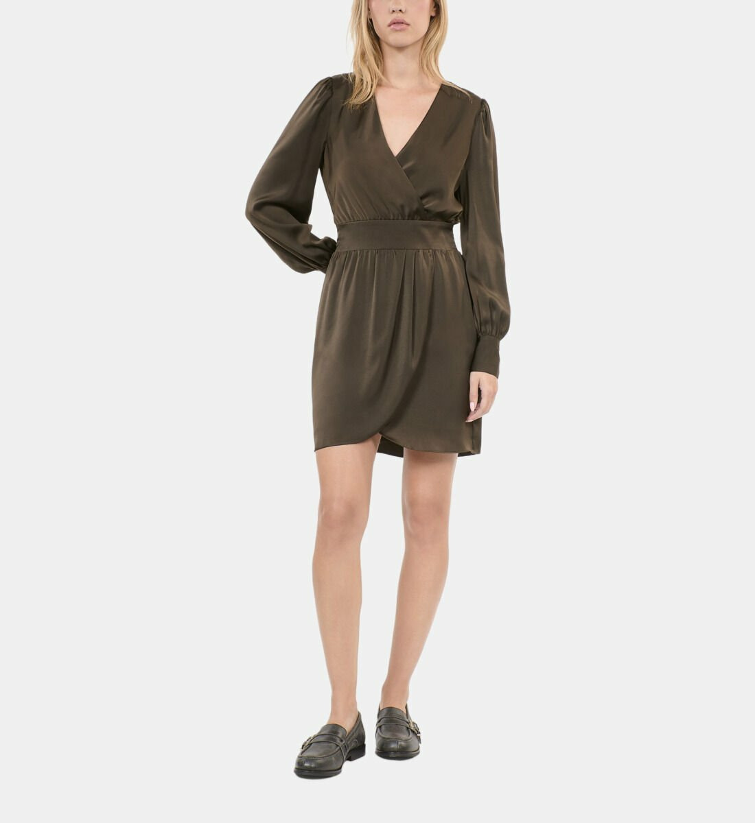 Robe Courte Kaki Femme