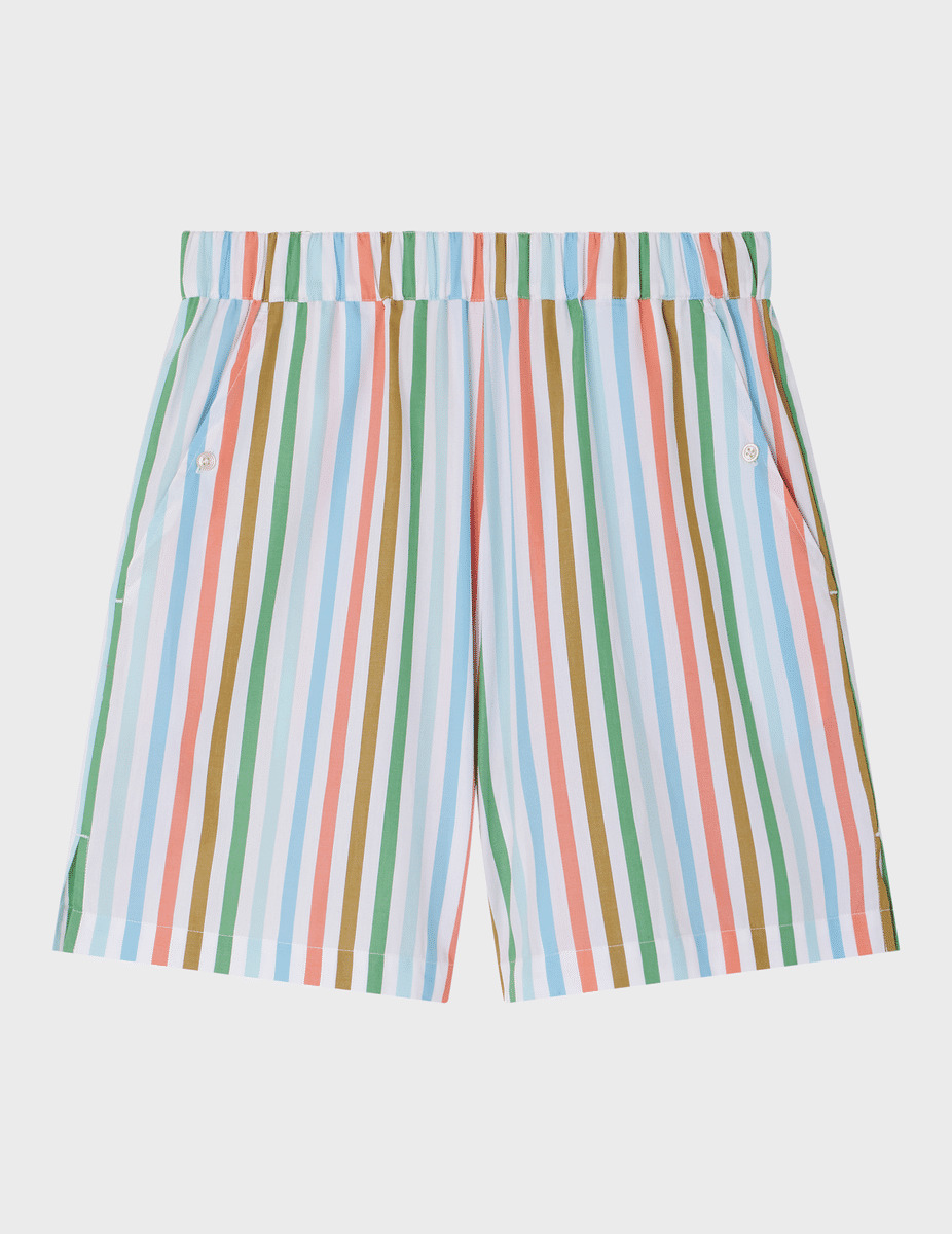 Short en popeline rayée multicolore - Matthieu Venot x Figaret