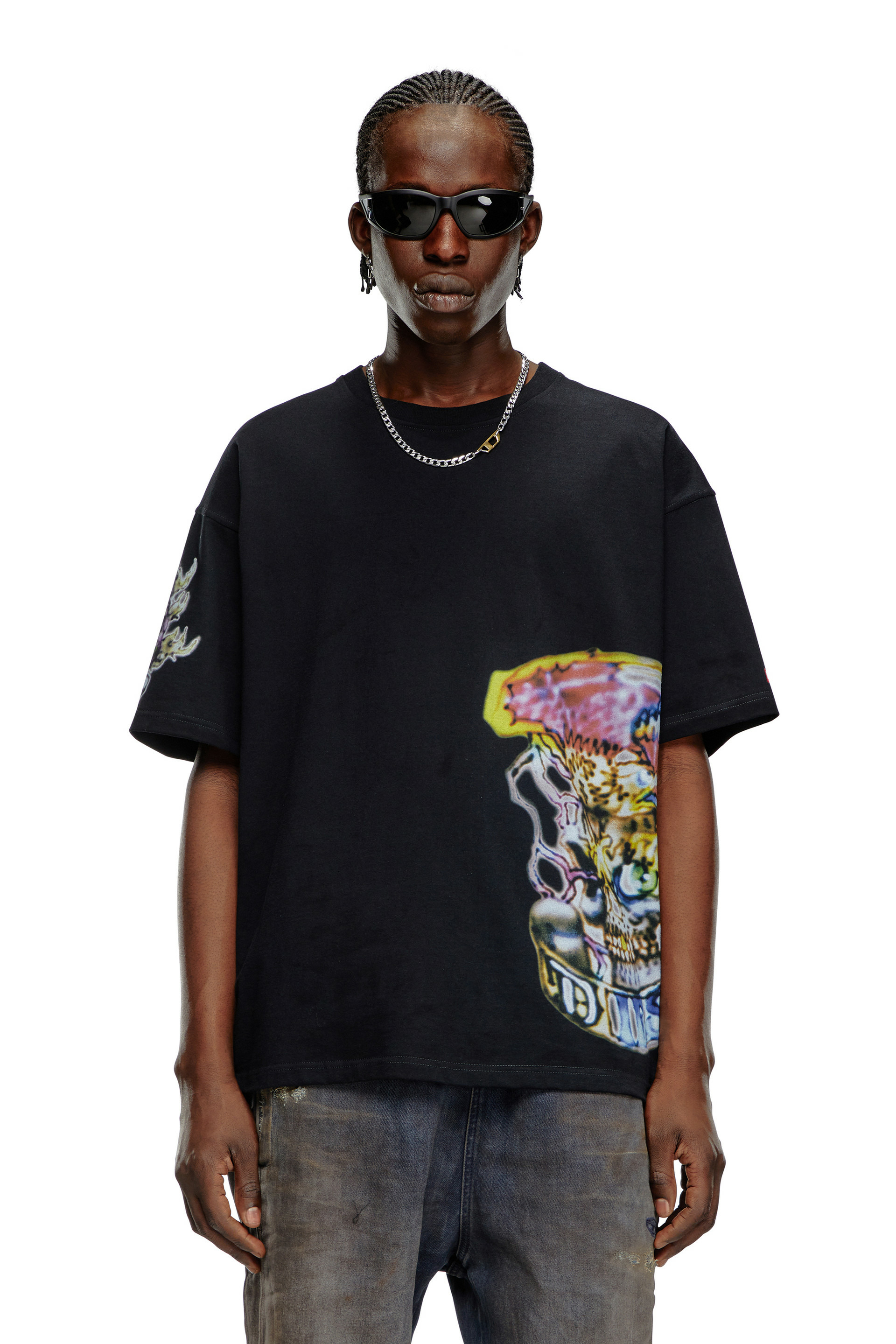 T-shirt avec imprimés tatouages effet flou