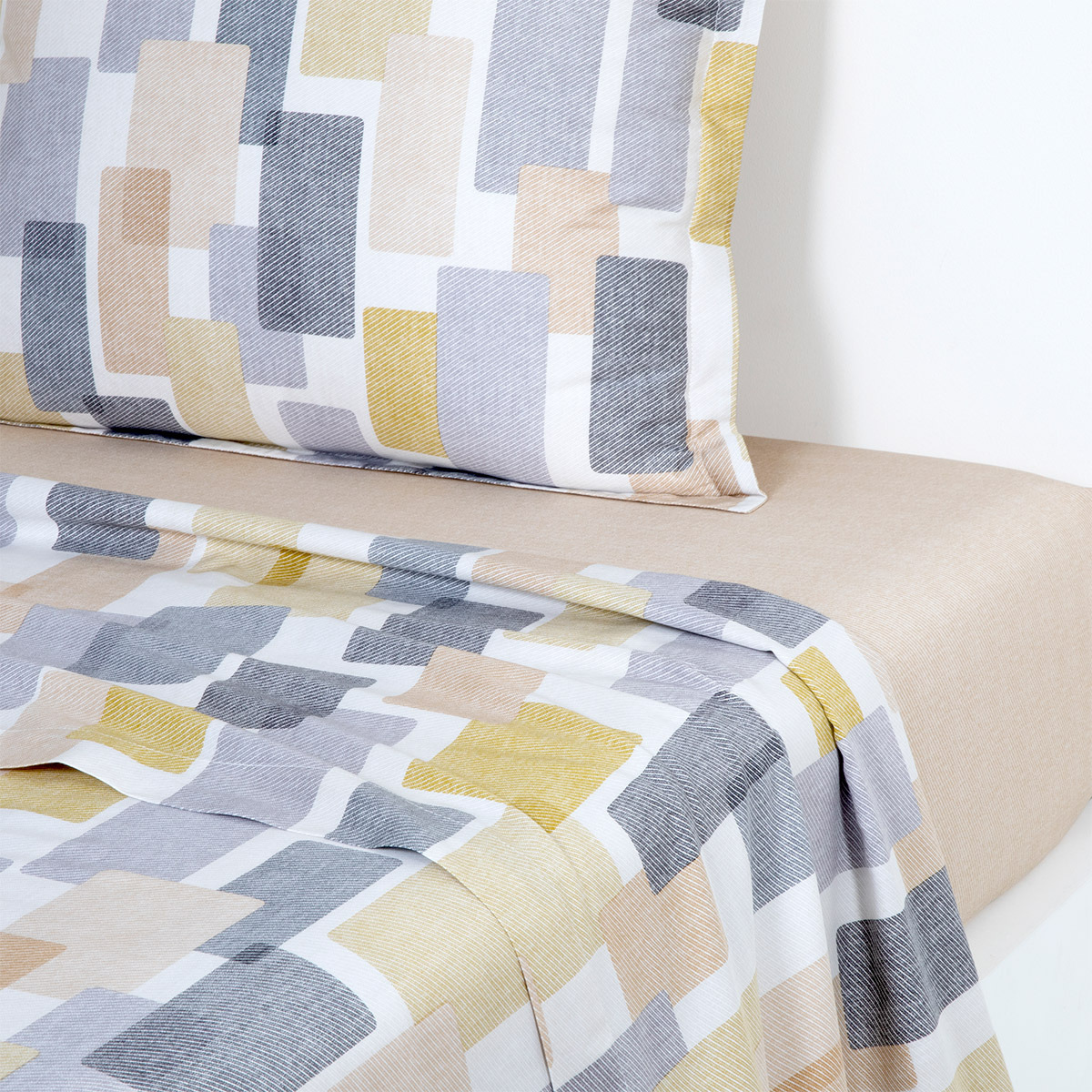 BOSS Home - Drap plat en satin de coton multicouleurs, Mirrors