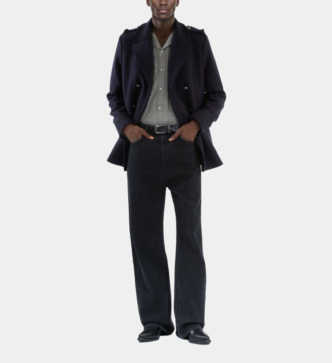 Caban Style Officier Bleu Marine Homme