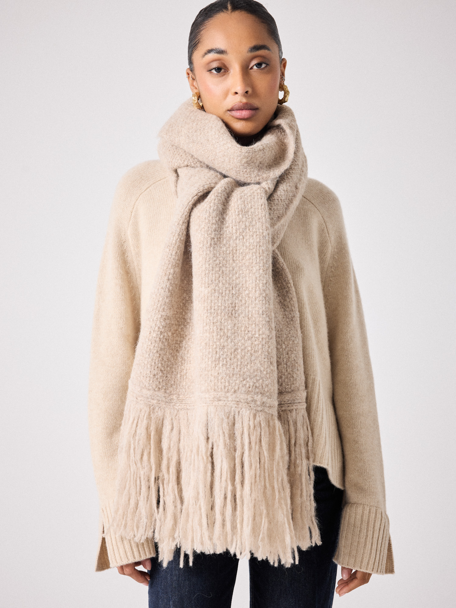 Echarpe laine Lolita BEIGE_CHINE