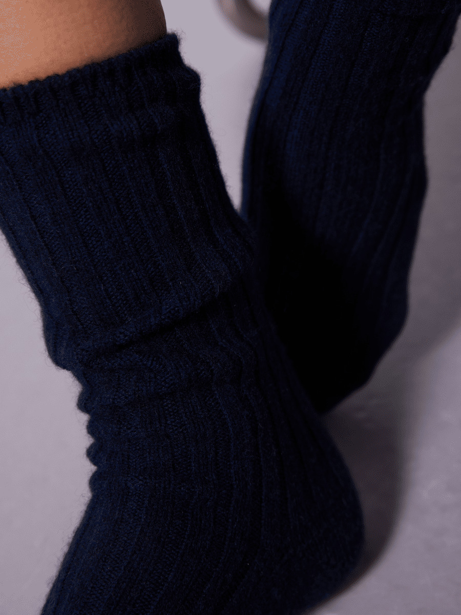Chaussettes cachemire Irene BLEU NUIT