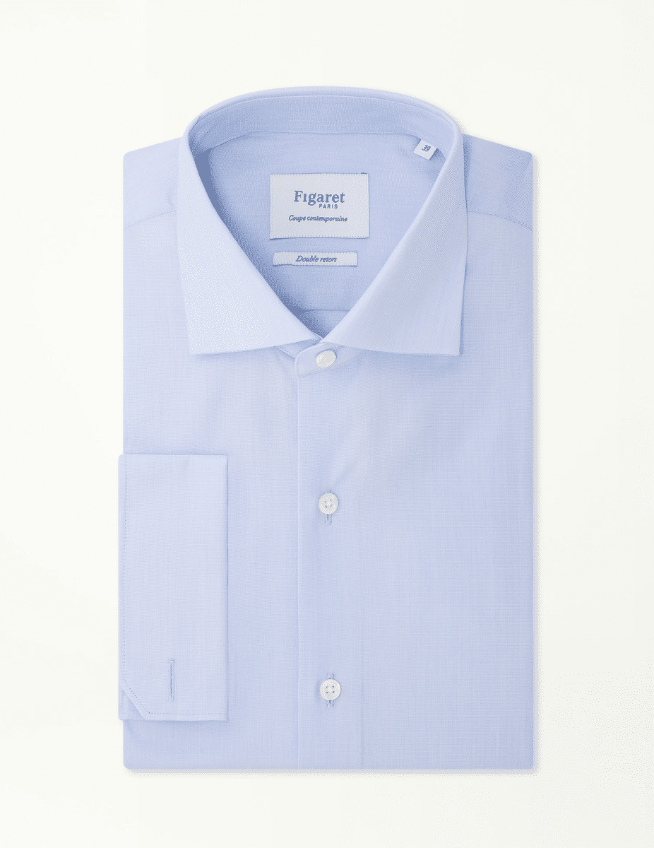 Chemise Contemporaine en fil à fil bleu