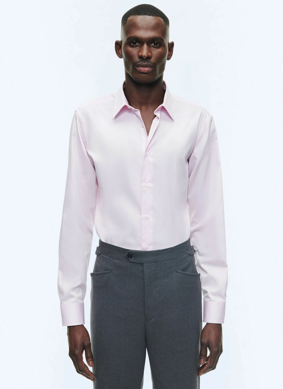 Chemise à col droit en coton