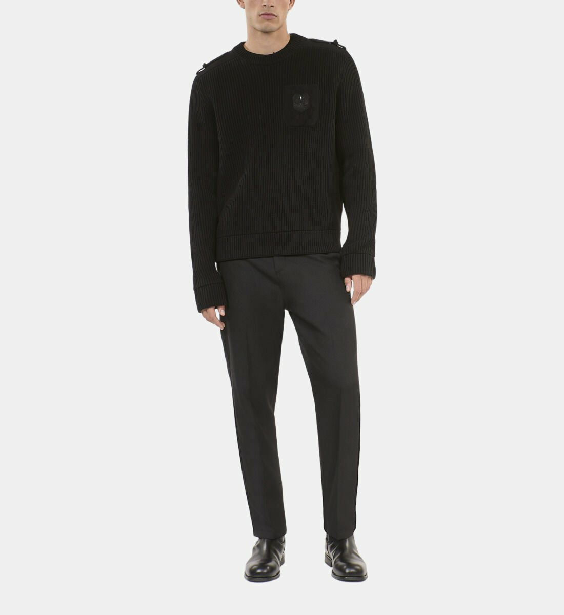 Pull En Coton Noir Homme