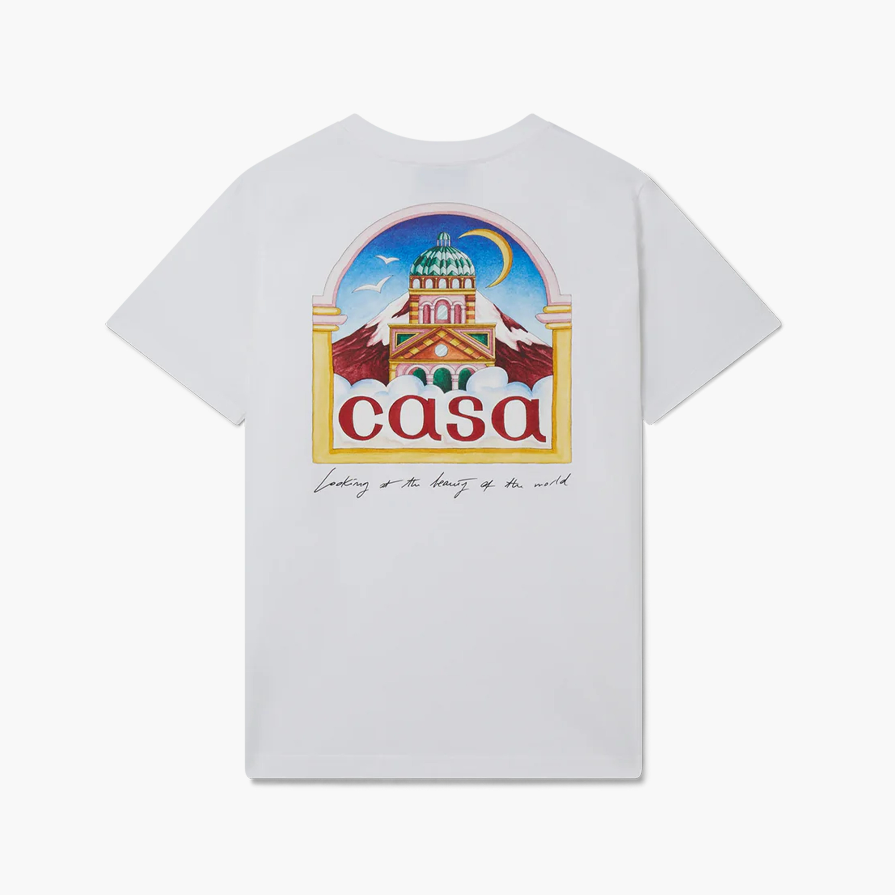 Casablanca T-Shirt Vue De L'Arche Blanc
