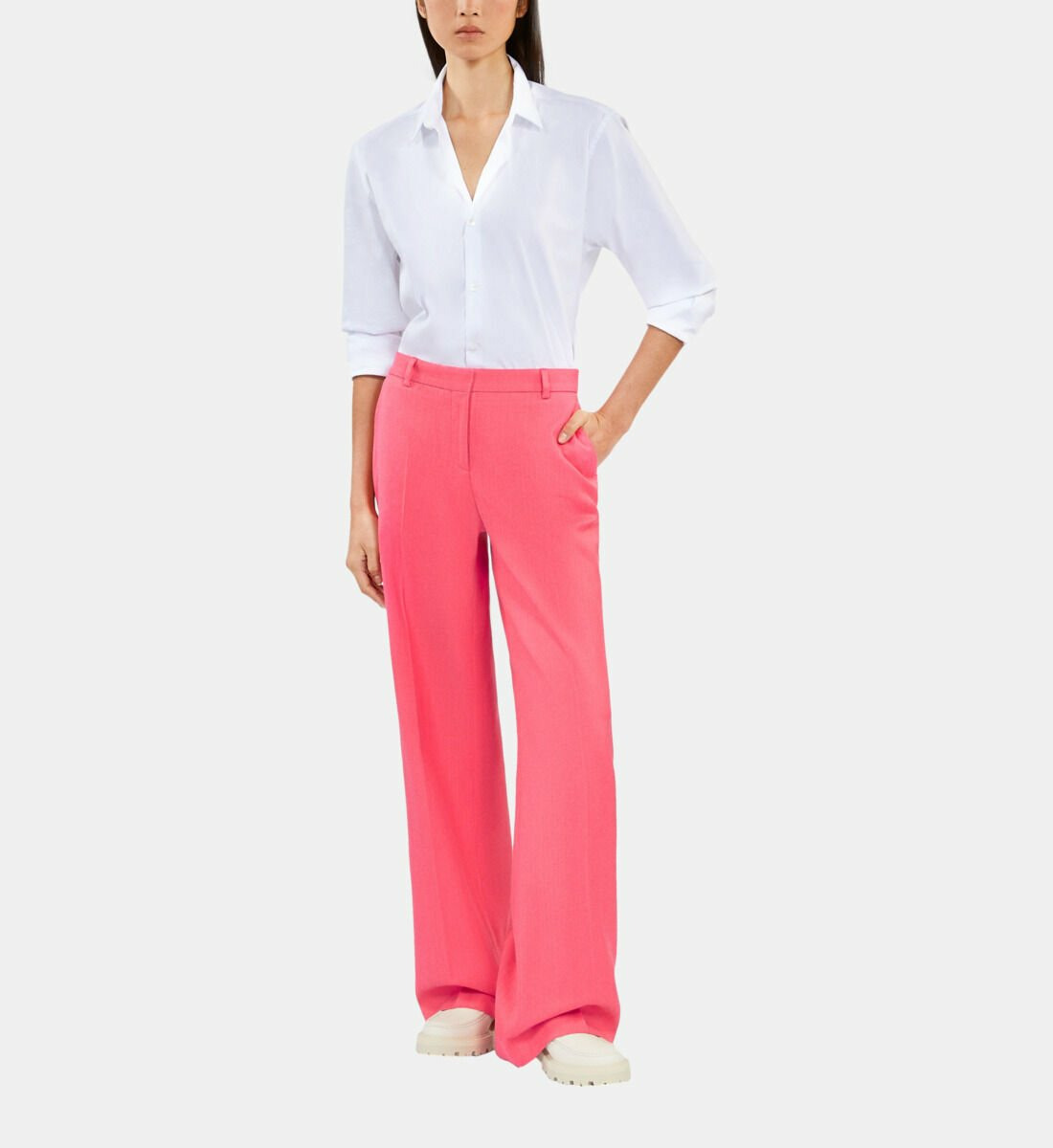 Pantalon Tailleur Fuchsia Femme