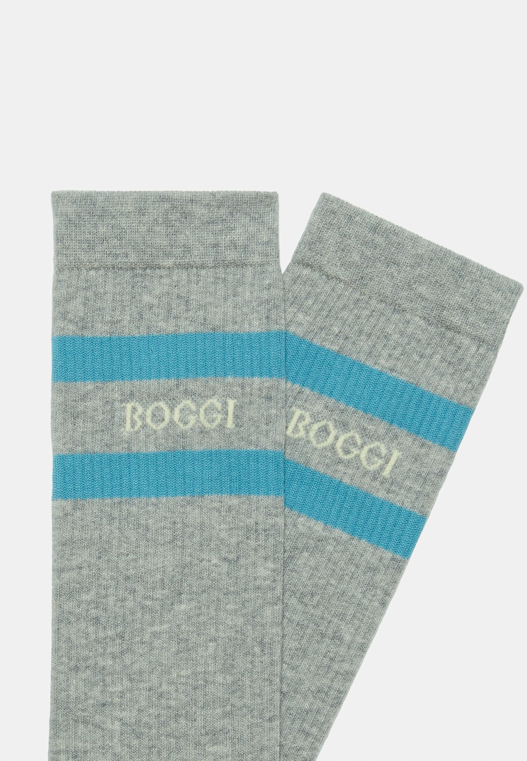 Chaussettes Rayées Logo En Coton Mélangé