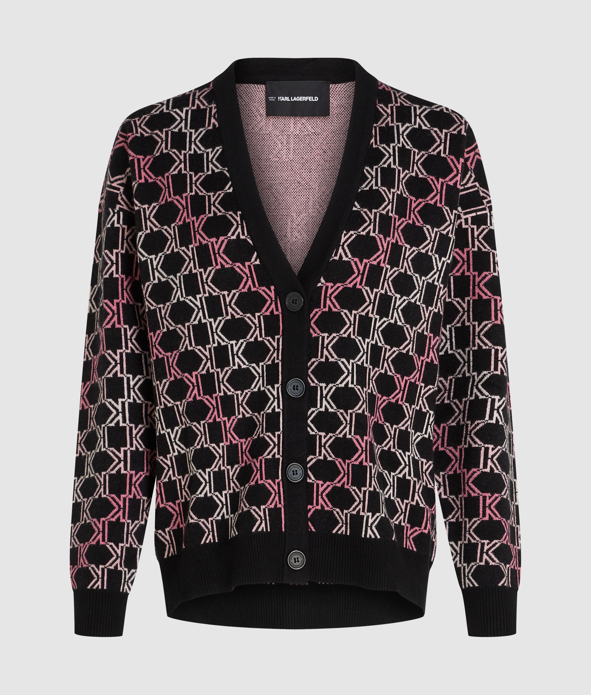 K-CHEVRON JACQUARD CARDIGAN