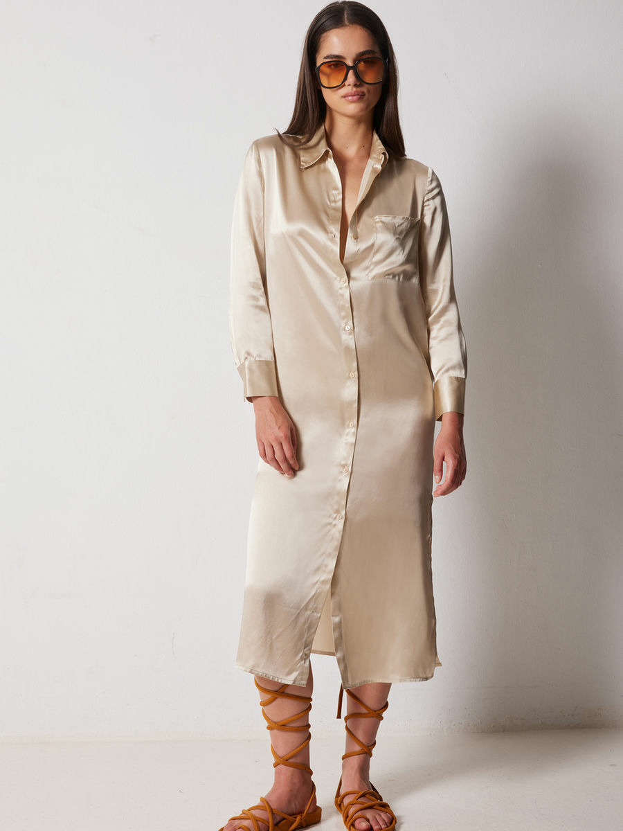 Robe Soie Rosemary BEIGE