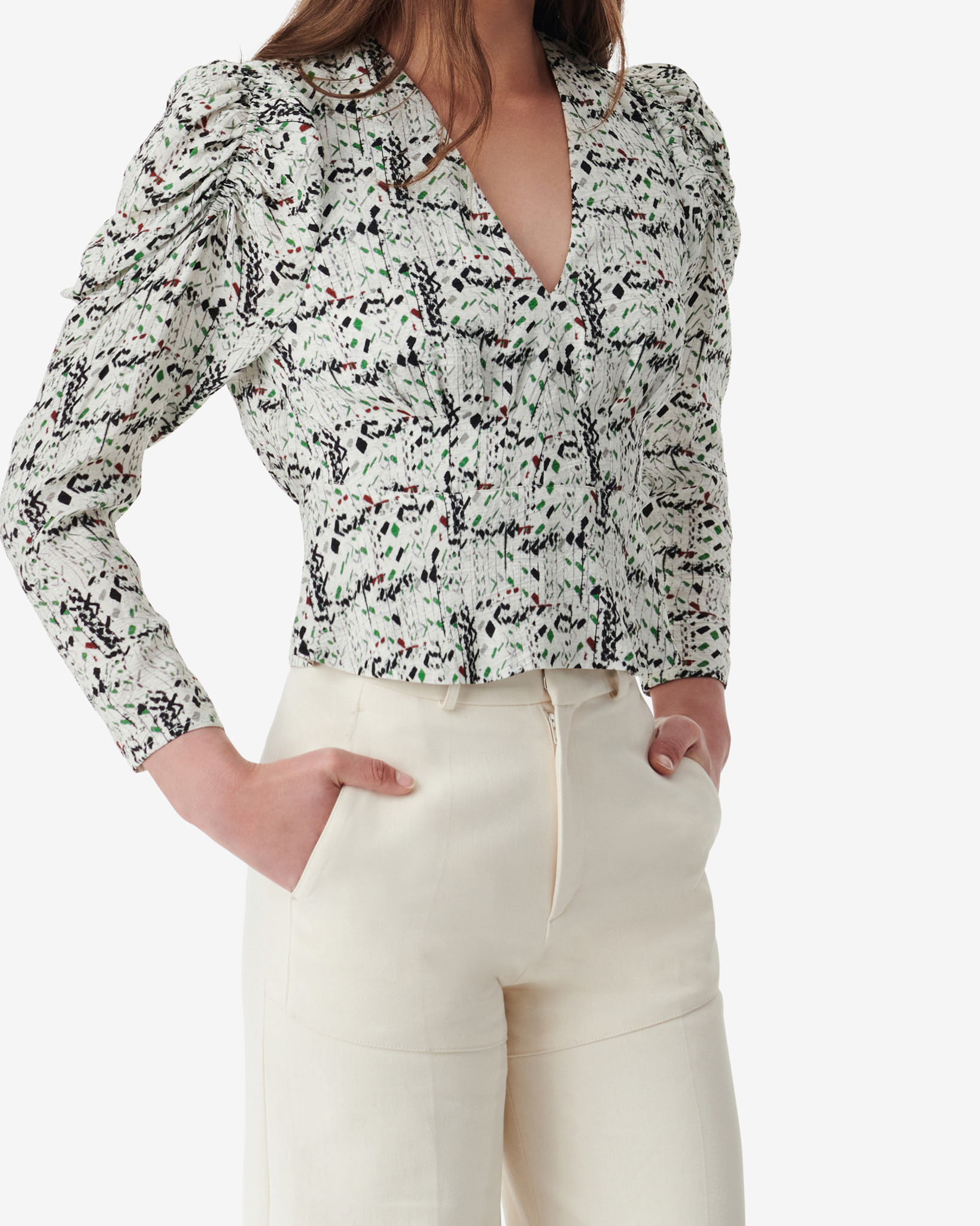 Top Imprimé En Soie Ralu