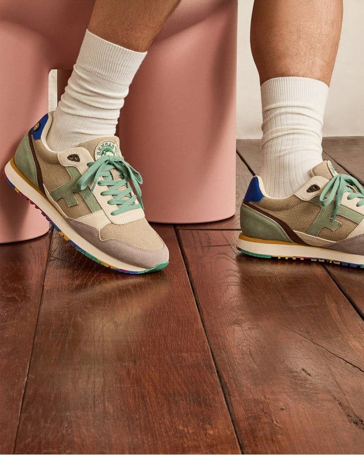 Running taupe & kaki clair