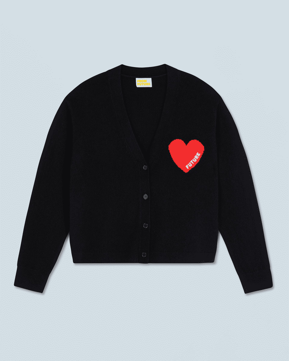 Pull Cardigan Coeur Léger