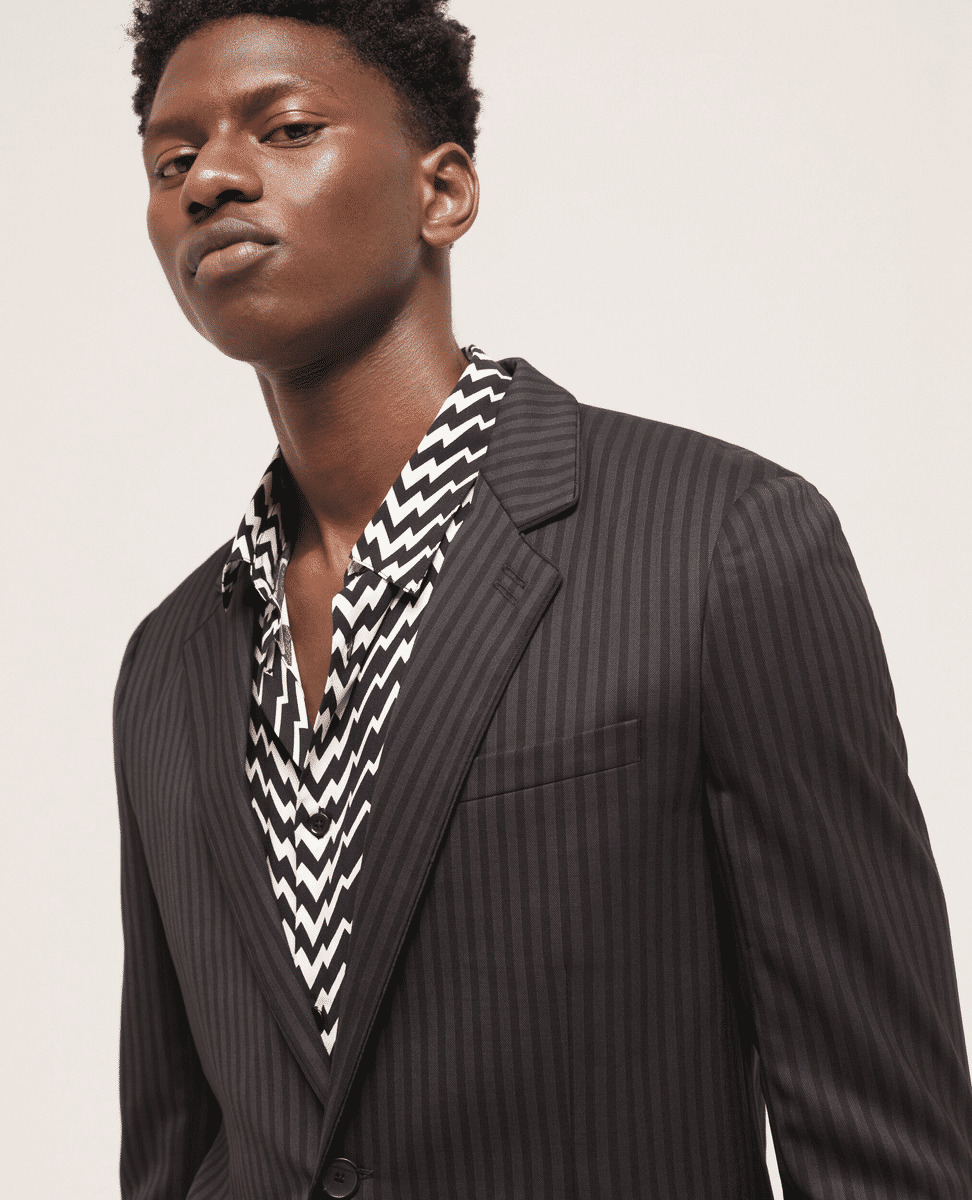 Veste Costume Col Classic Pipping Homme