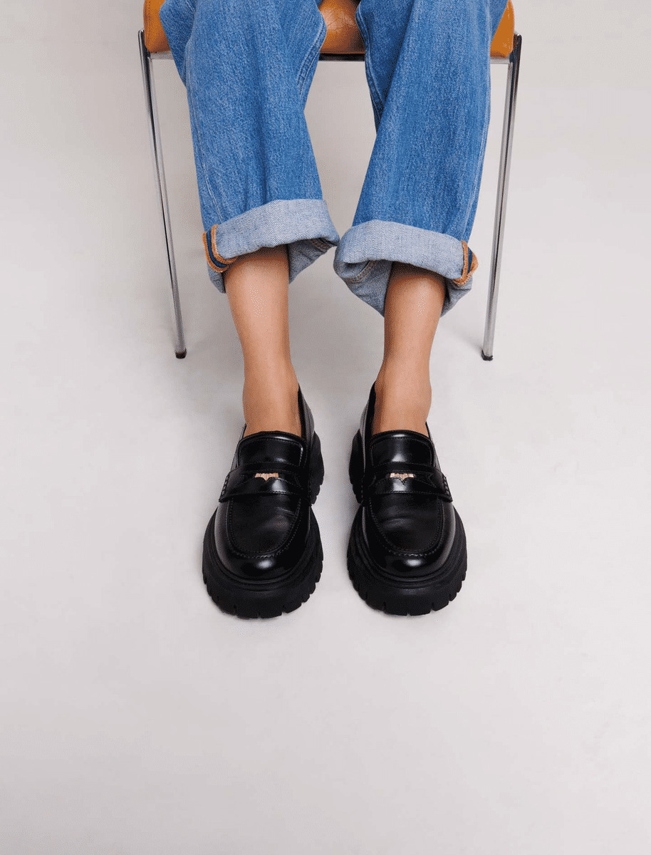 Mocassins en cuir à plateforme
