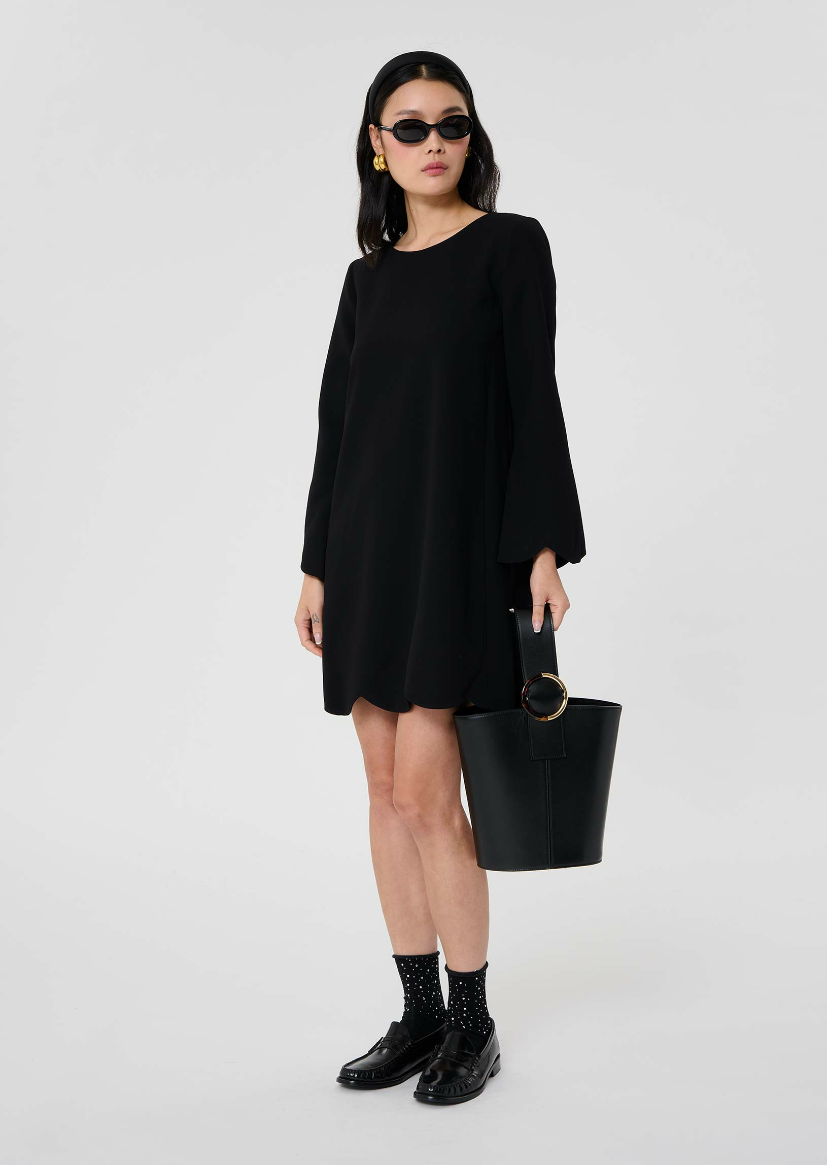 Robe Ruoda-Noir en Polyester recyclé GRS