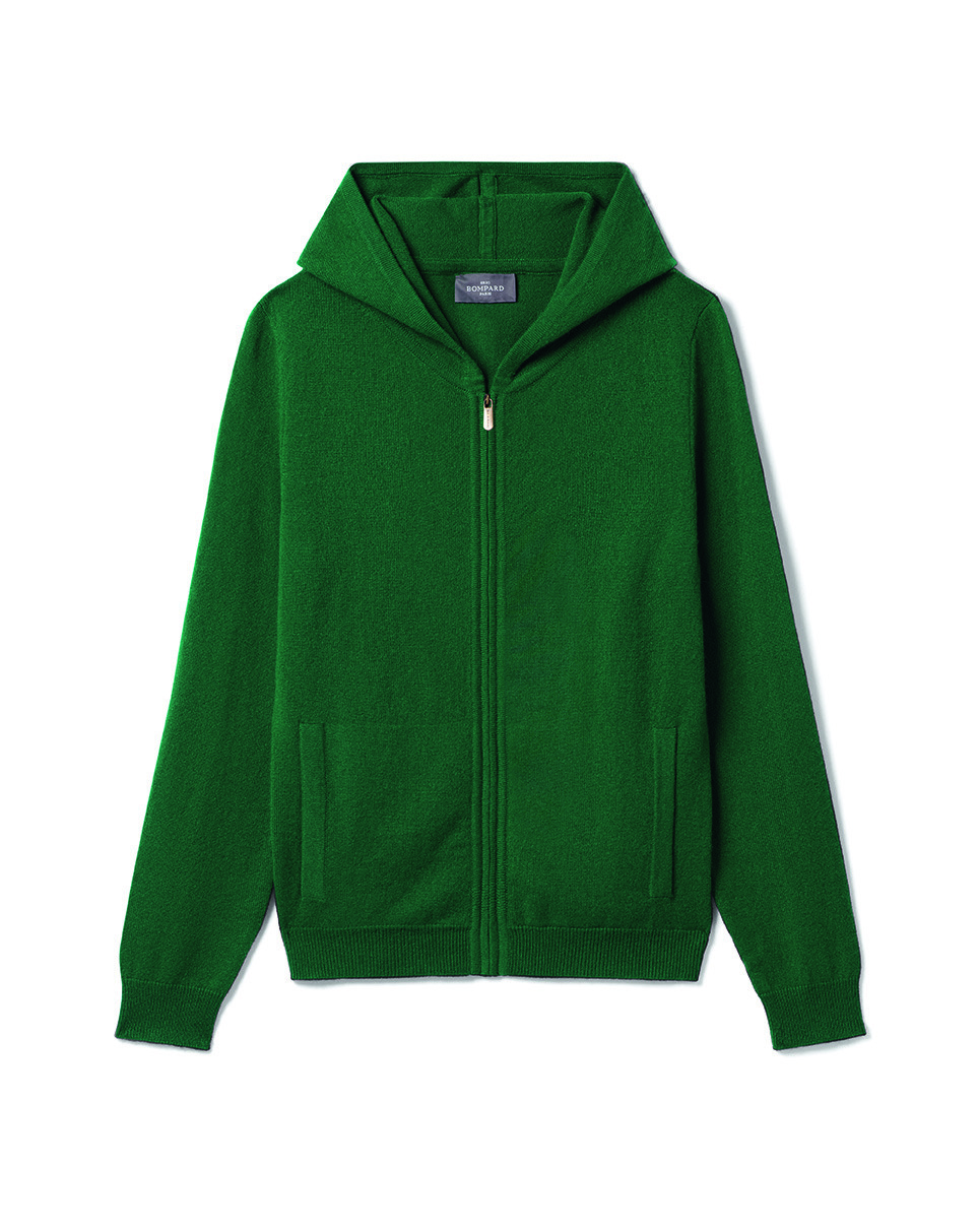 Pull à capuche zippé - Femme - VERT AMAZONIE