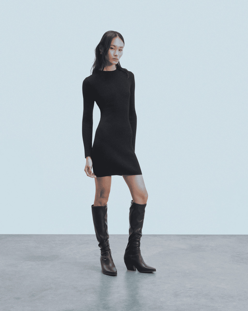 Robe Courte Manche Longue Metallisée