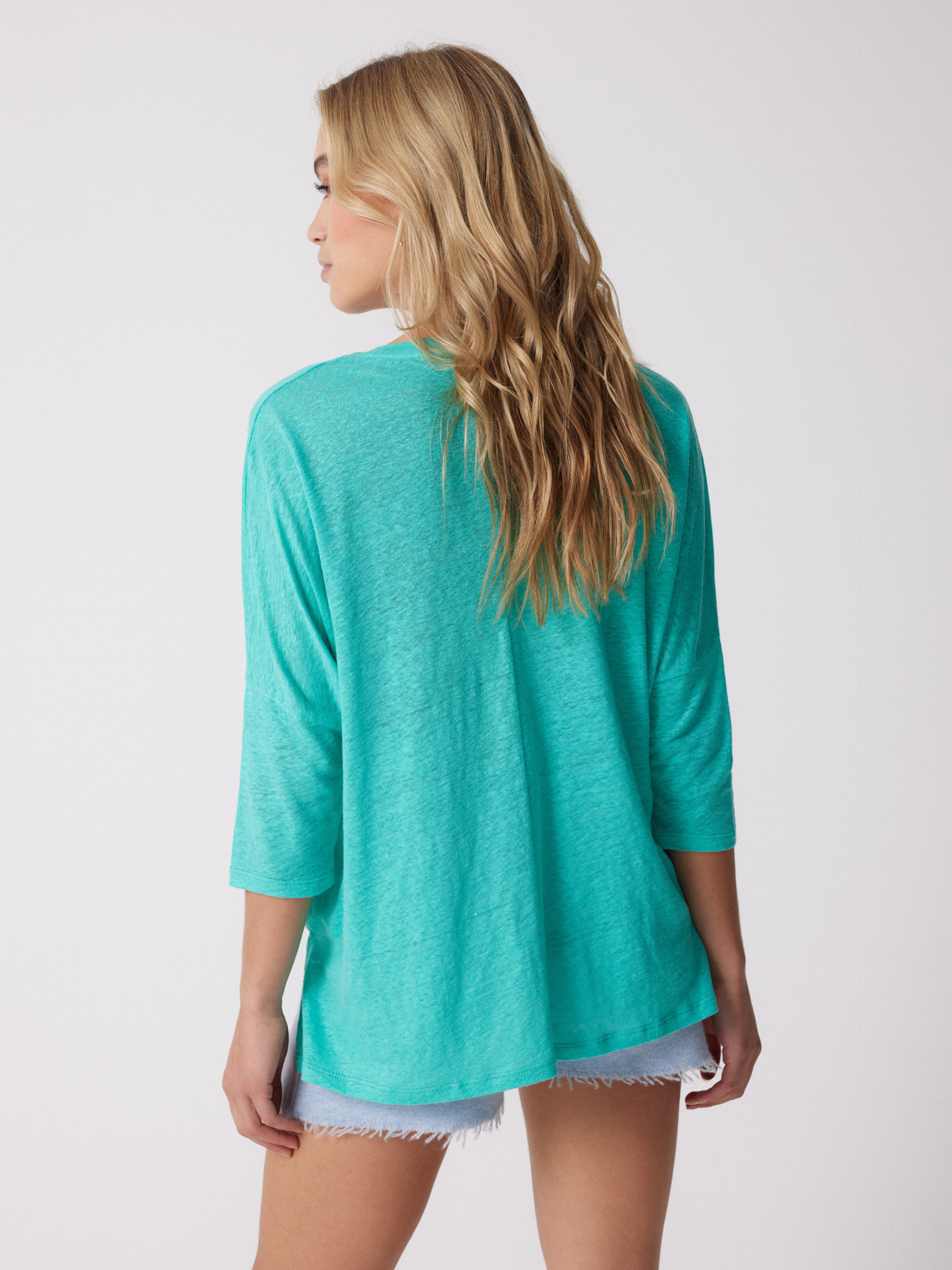 T-shirt lin Emilie GREEN_FLASH