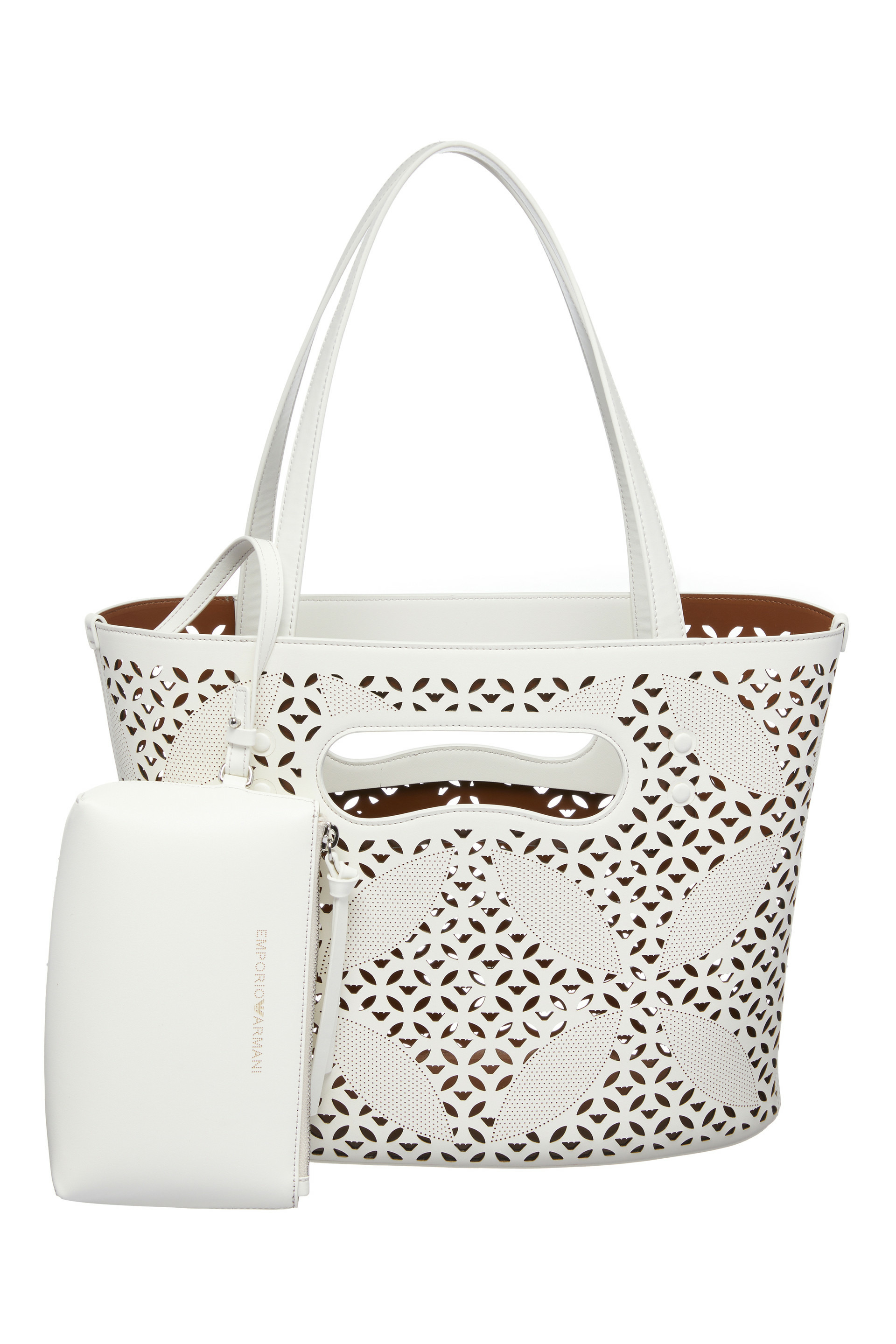 Sac seau pour femme - blanc/tabacco