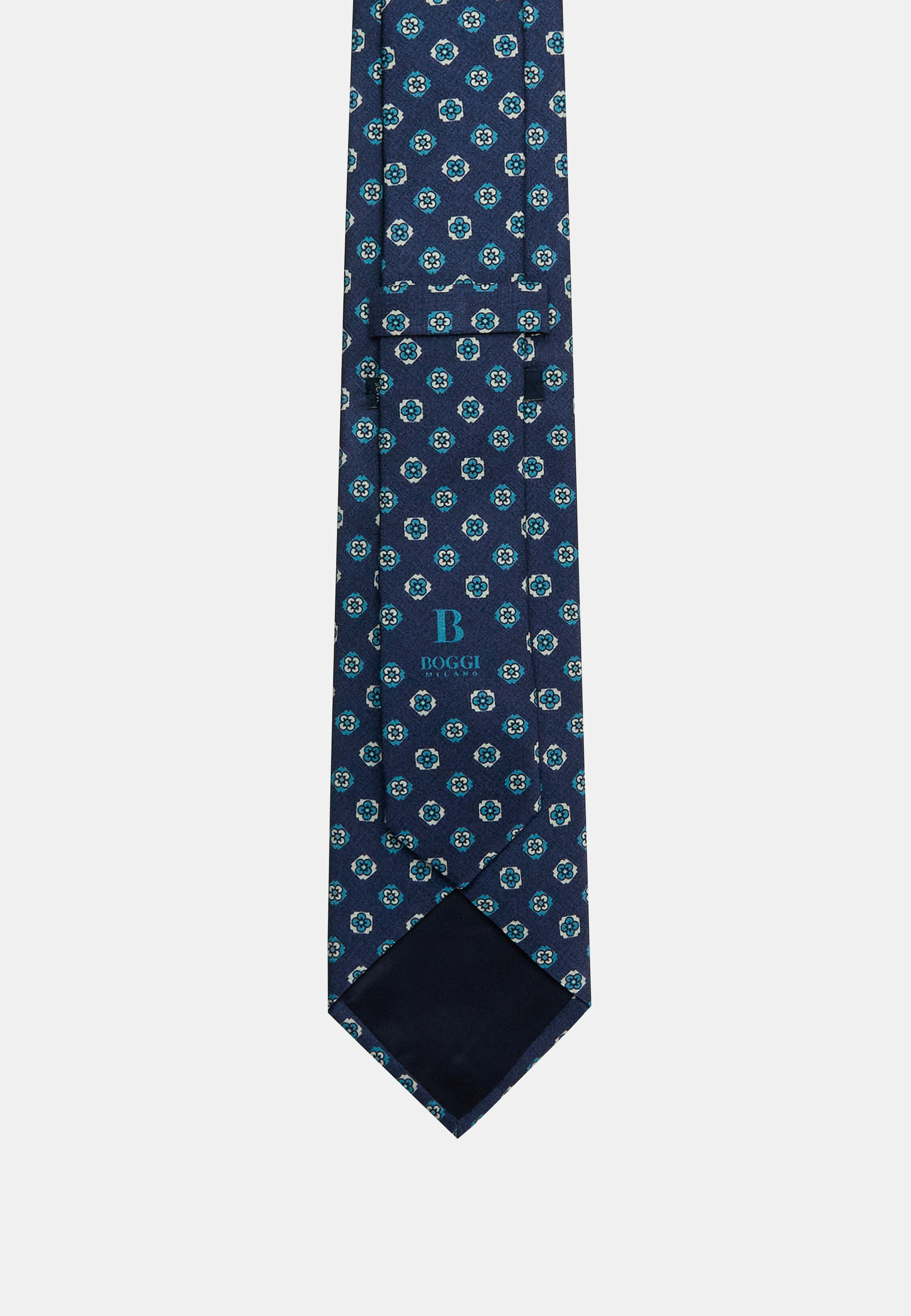 Cravate Motif Floral En Soie