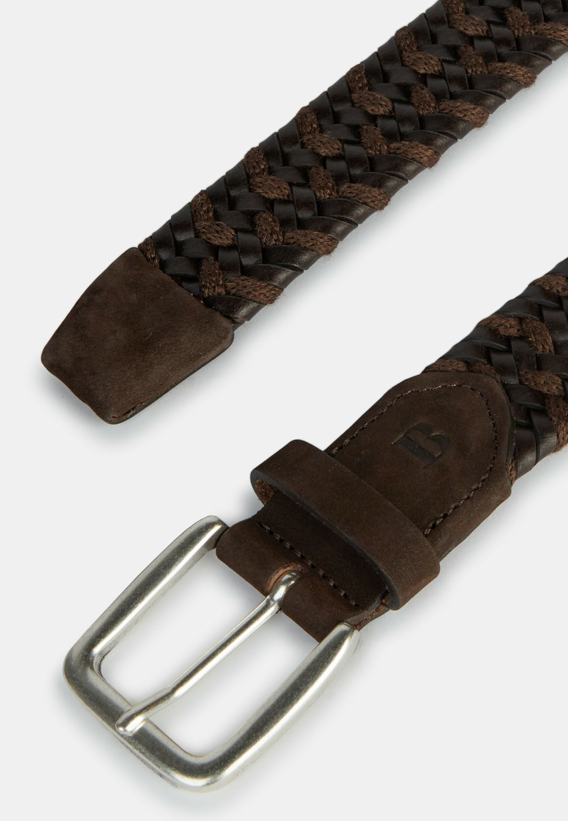 Ceinture Tressée Extensible En Cuir Mélangé
