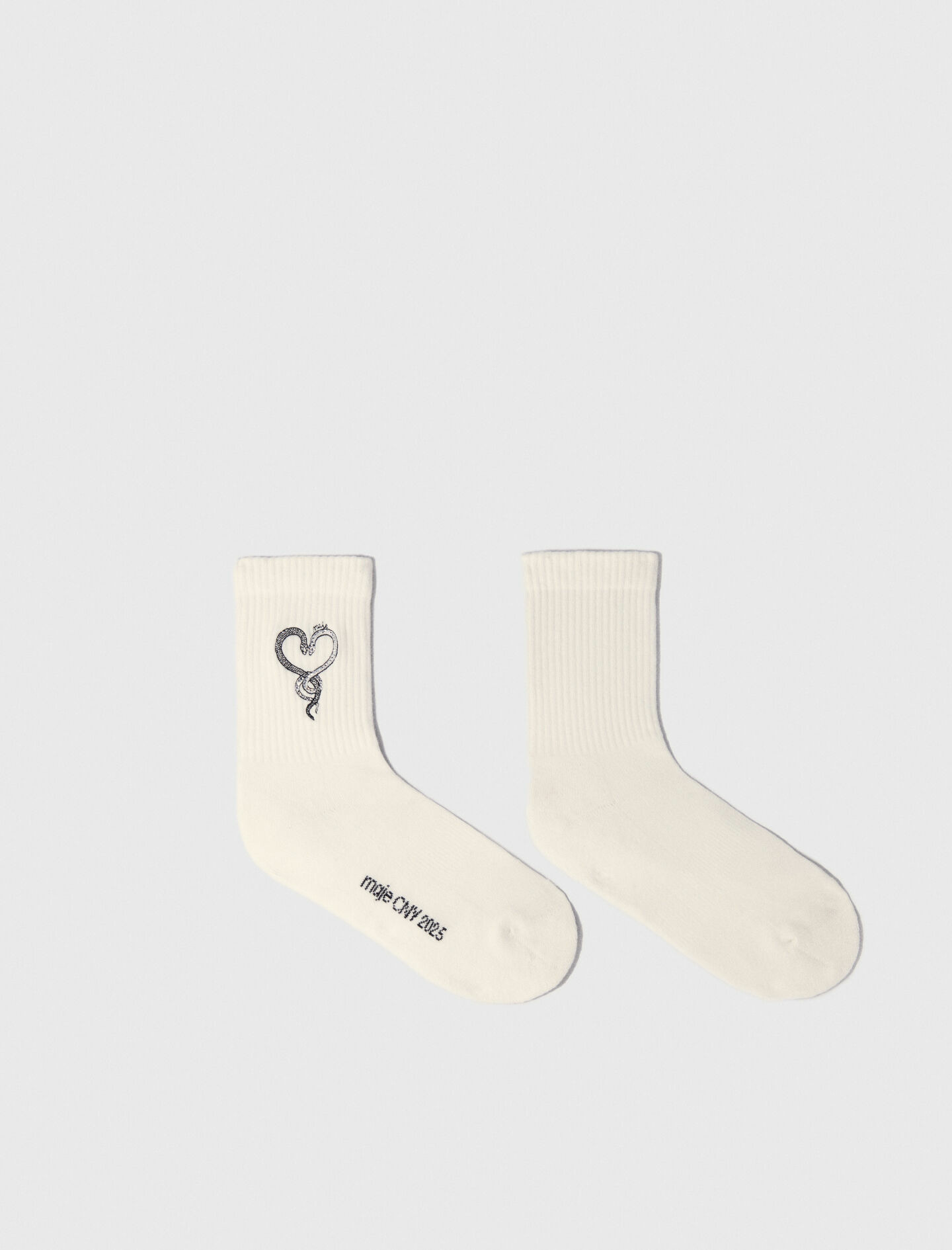 Chaussettes brodées à strass