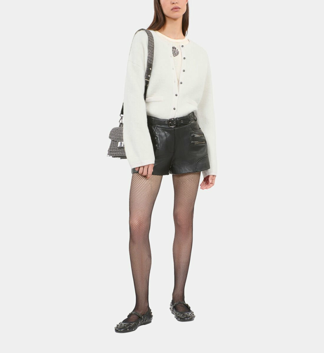 Cardigan En Alpaga Et Laine Écru Femme