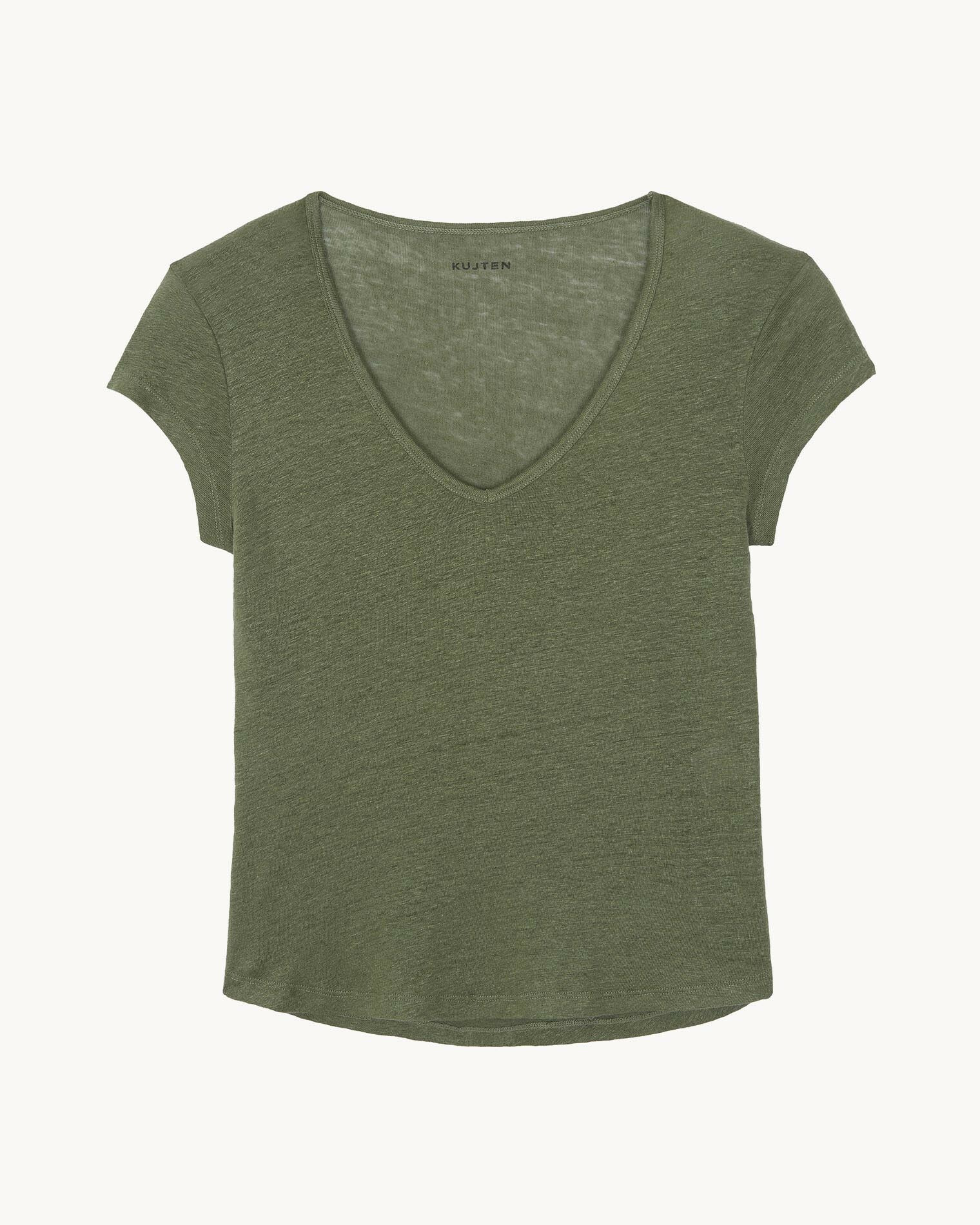 T-Shirt Kaly T-Shirt Col V Manches Courtes Lin