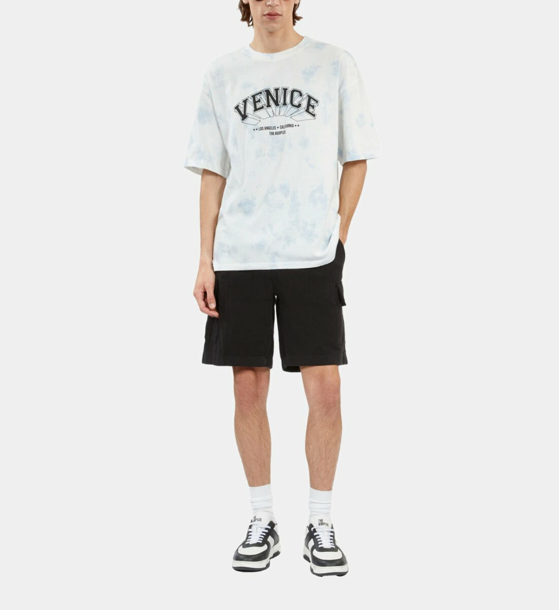 T-Shirt Bleu Ciel Dégradé Avec Sérigraphie Venice