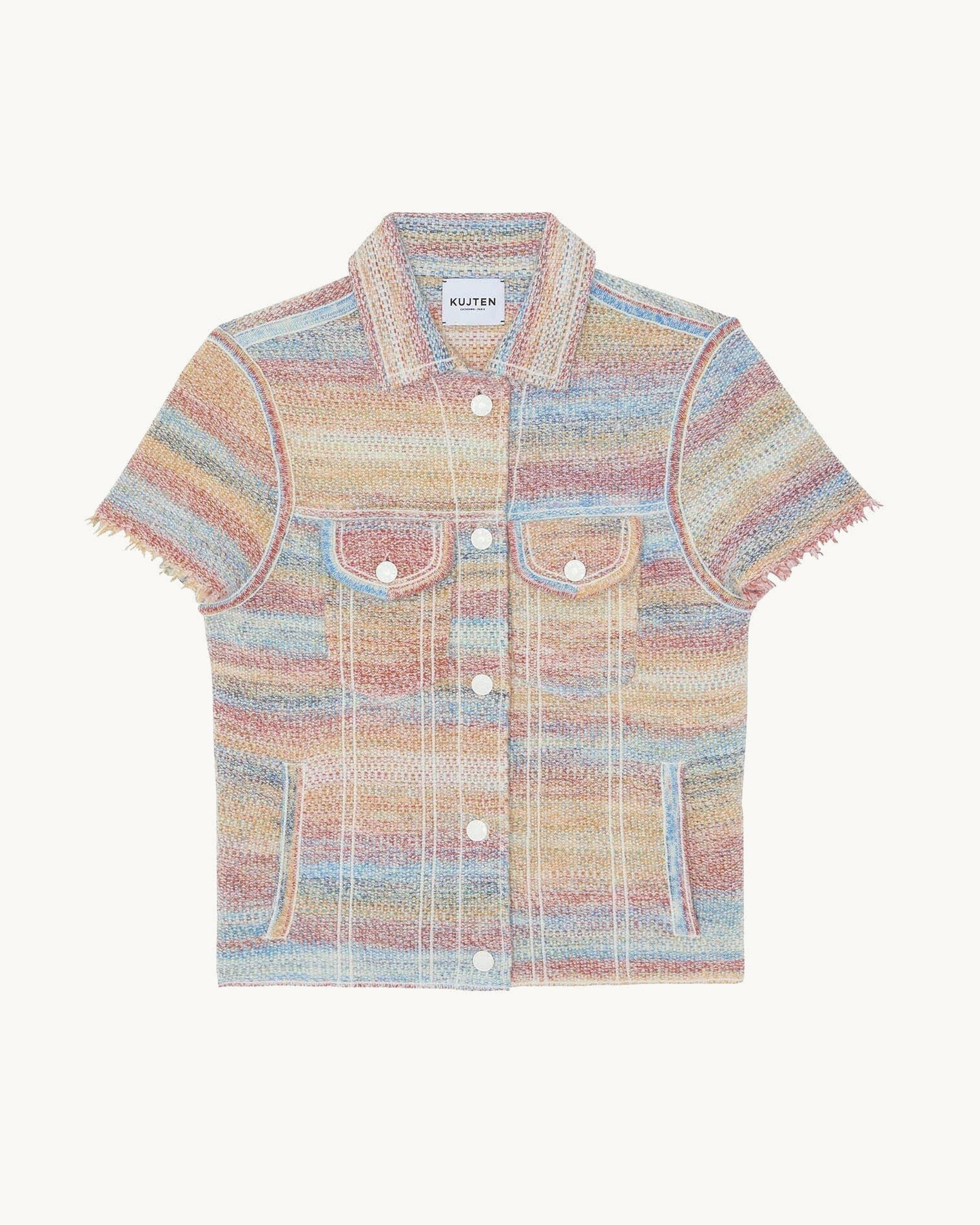 Veste Sinda Veste Cachemire Manches Courtes, 2 fils