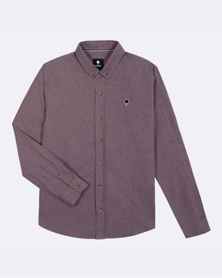 Chemise mauve à rayures