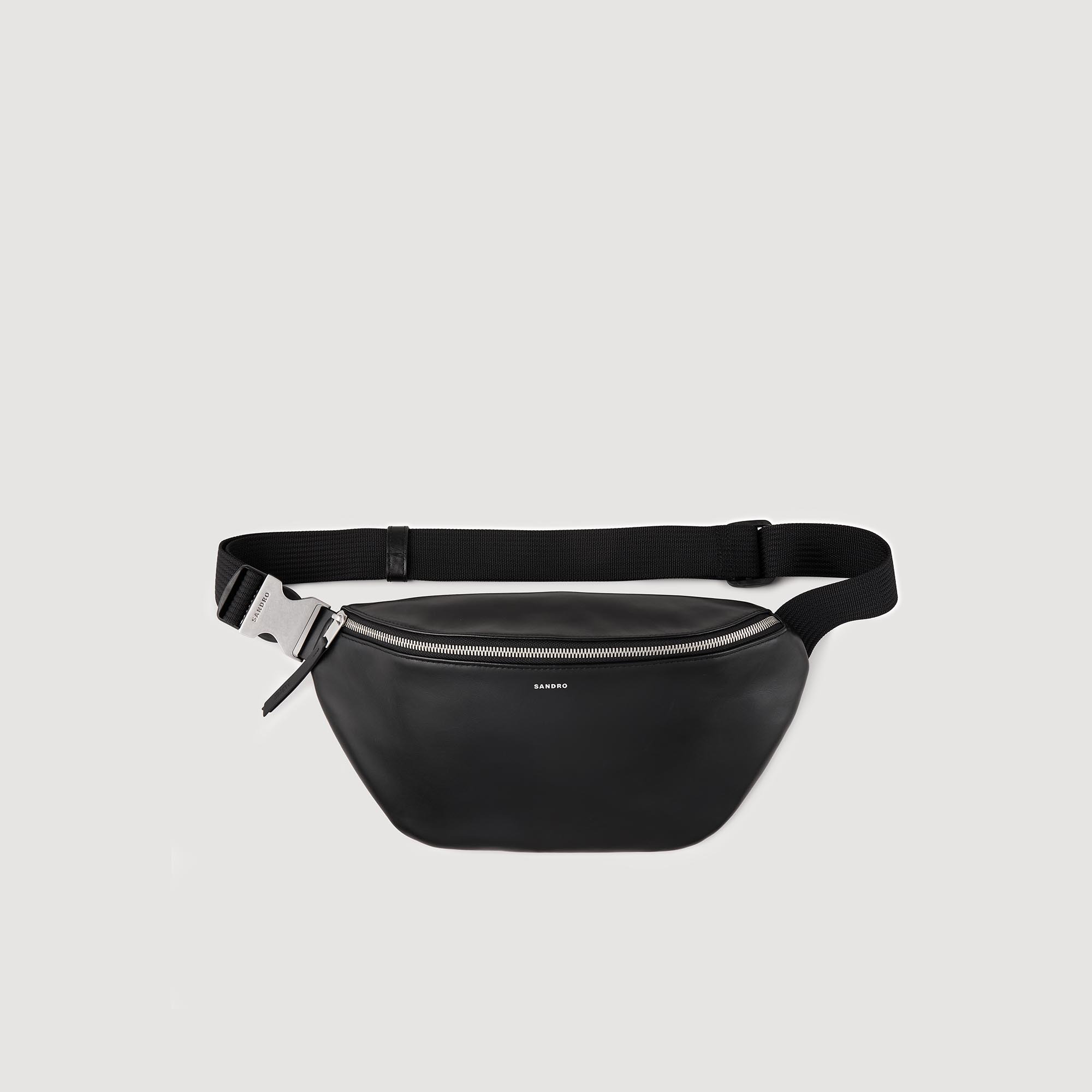 Sac banane large en cuir lisse