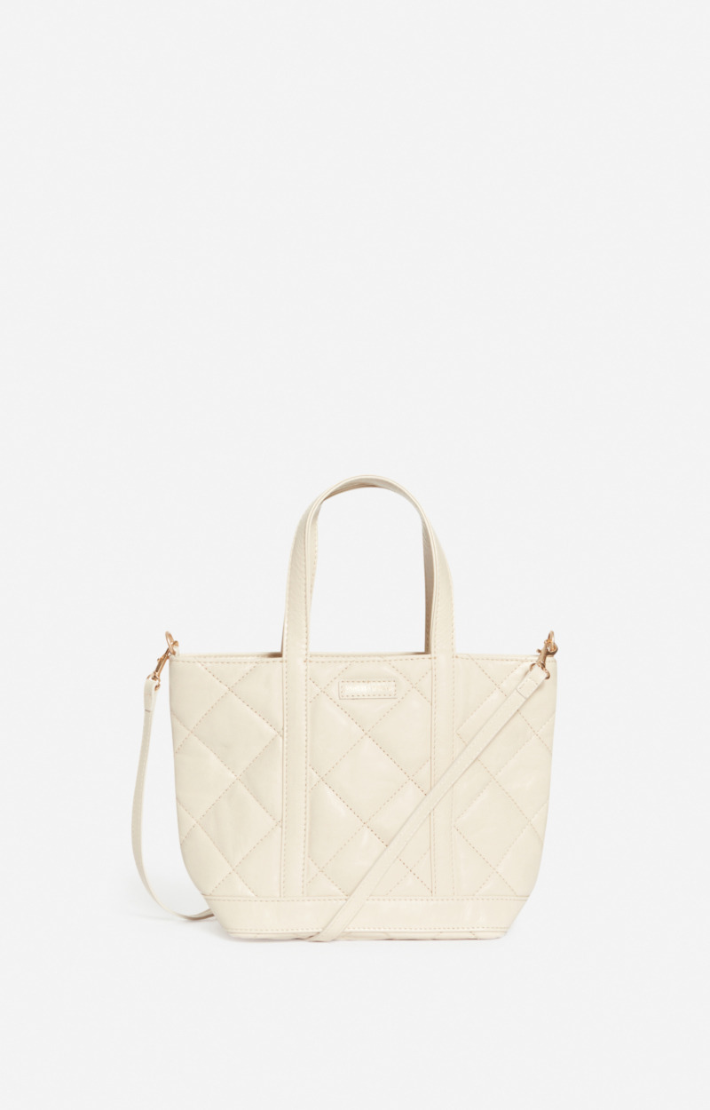 Cabas S En Cuir Matelassé En Coton Et Lin Mélangé