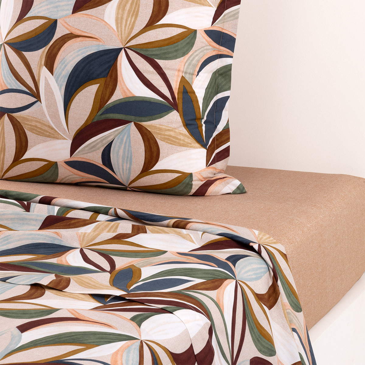 Olivier Desforges - Drap plat en percale de coton multicouleurs, Serafino