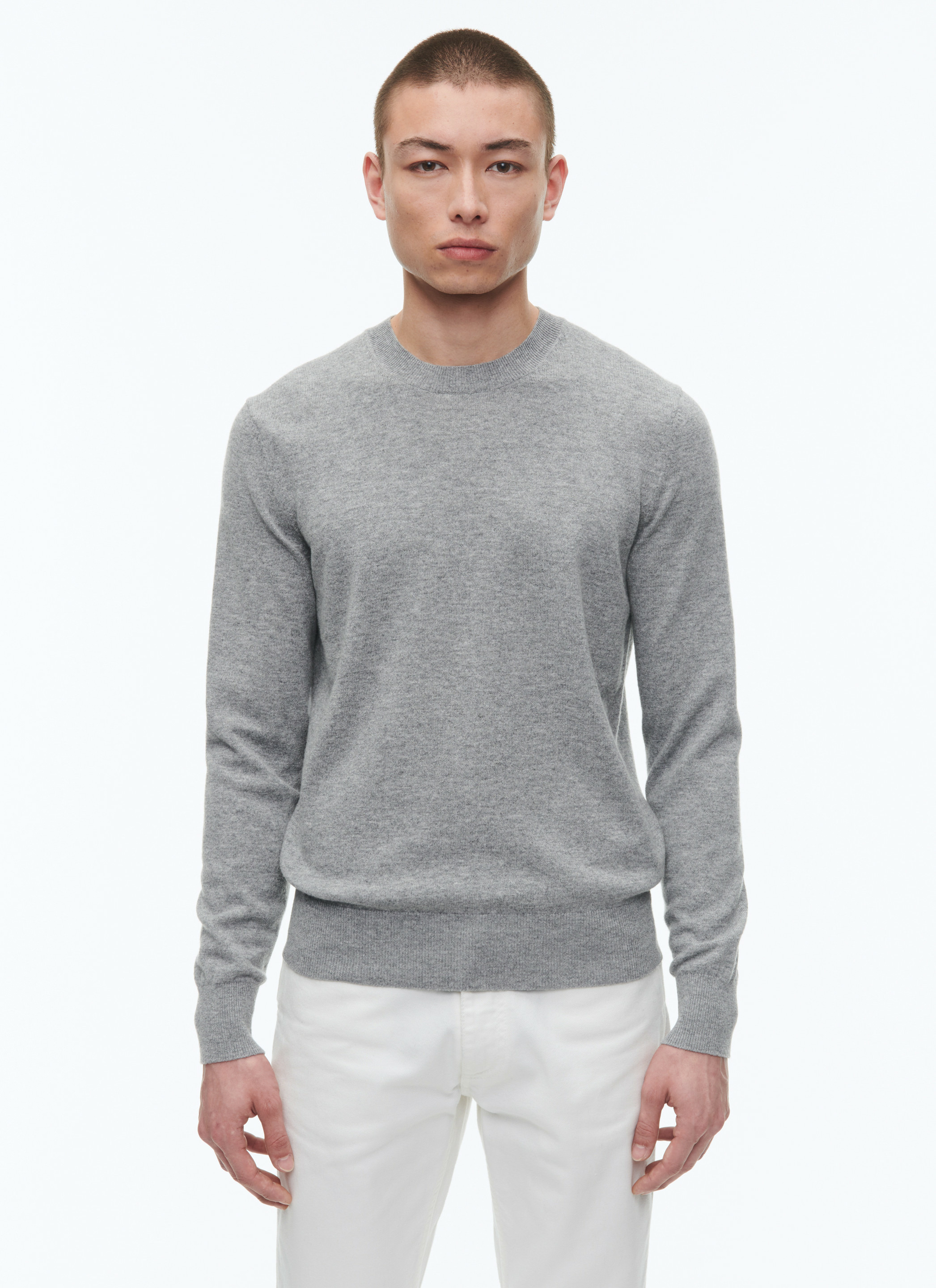 Pull col rond en laine et cachemire
