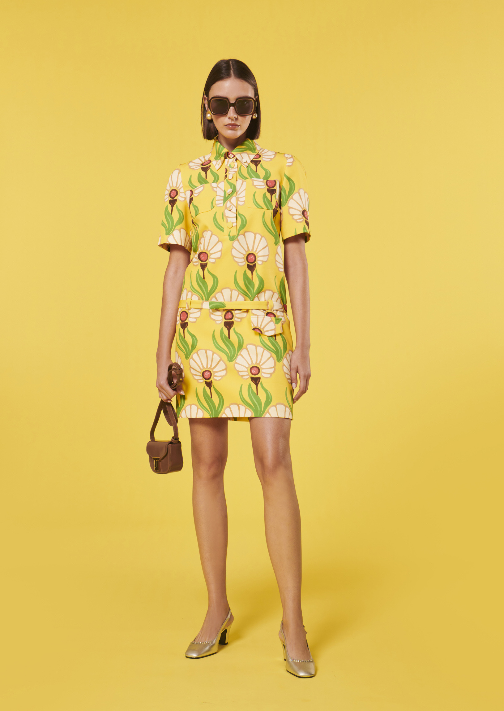 Robe Rivage-Jaune en Polyester