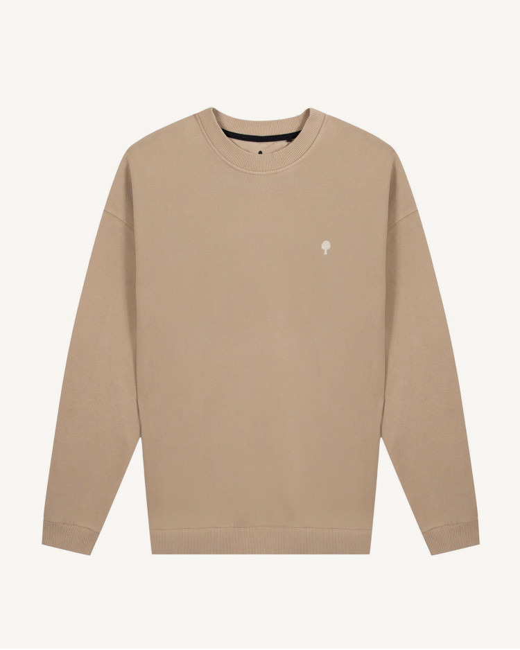 Sweat col rond camel