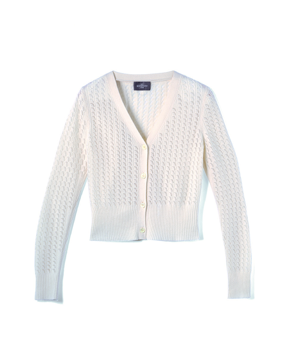Gilet pointelle - Femme - NATUREL