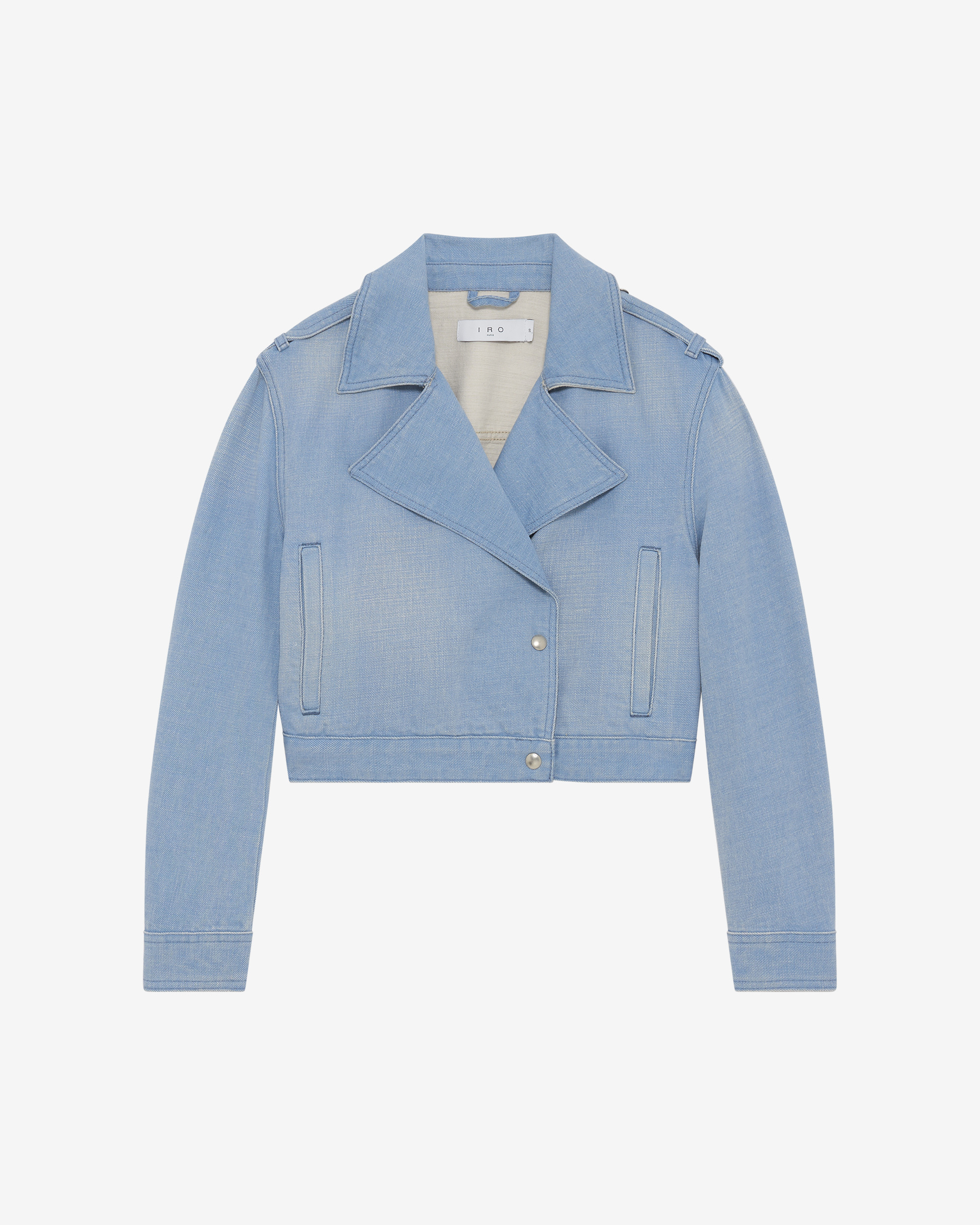 Veste Biker En Jean Délavé Omaj