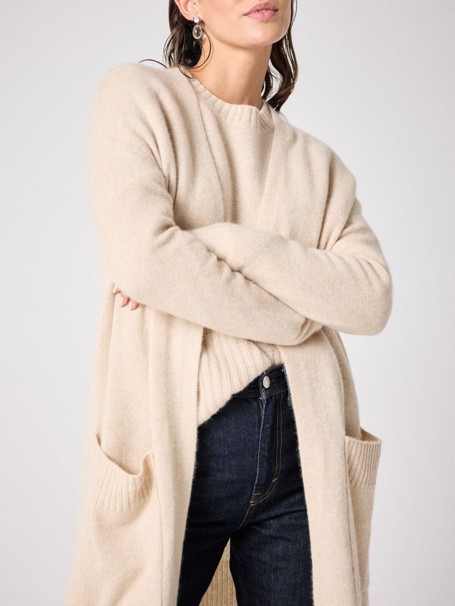 Cardigan cachemire Betti BEIGE CHINE