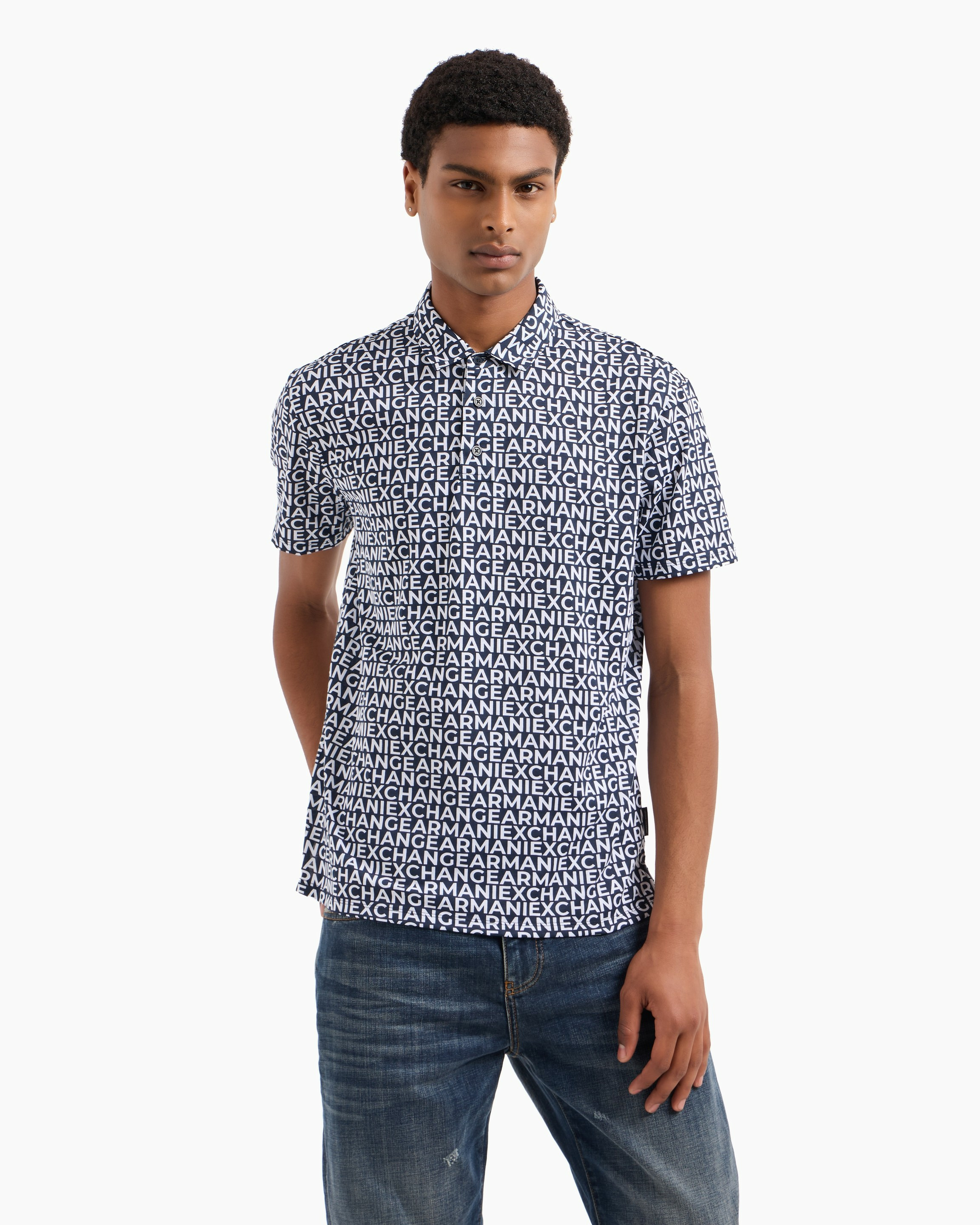 Polo - n/lettrage blanc sm