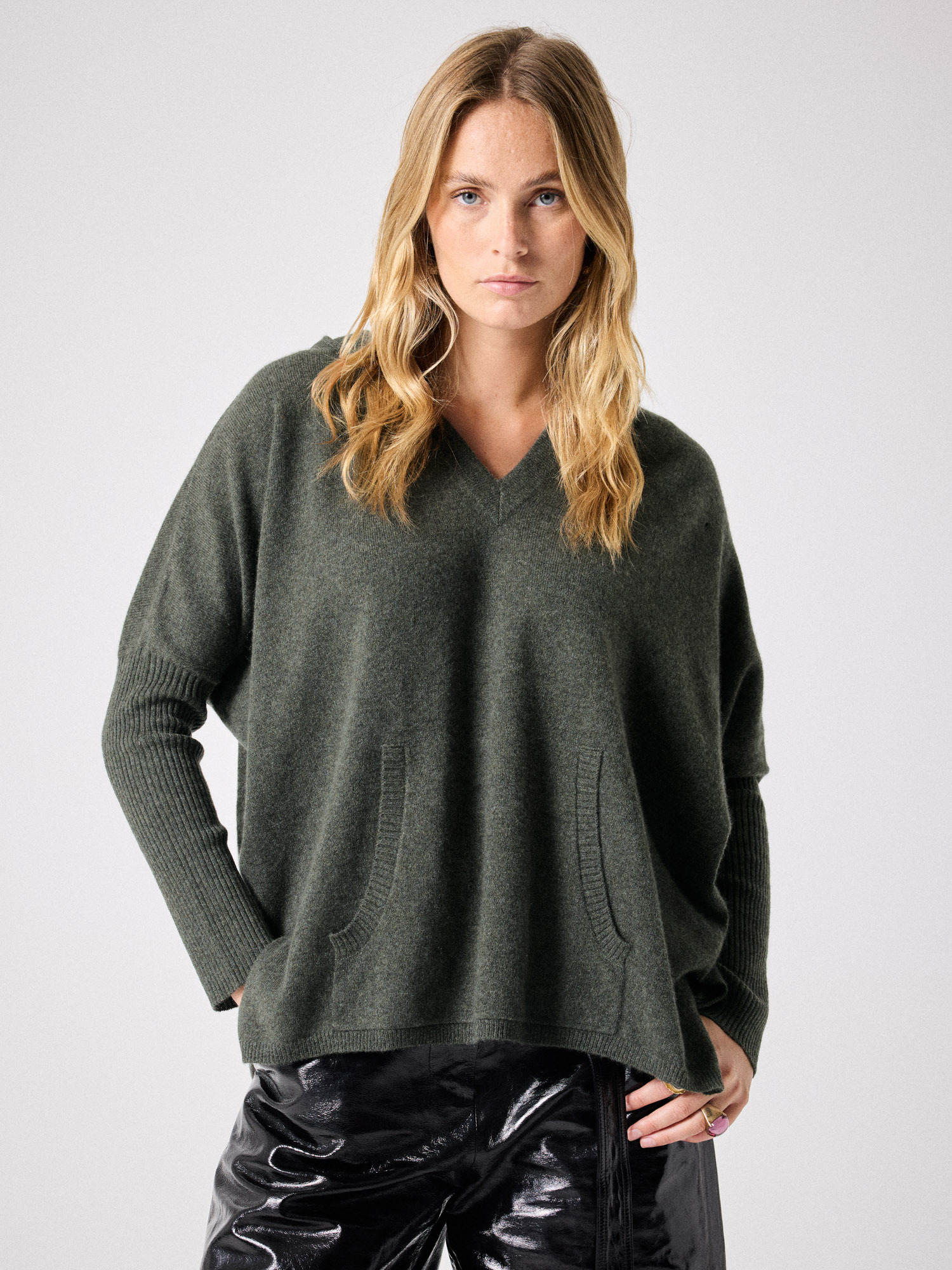 Pull poncho capuche cachemire Alix ASH