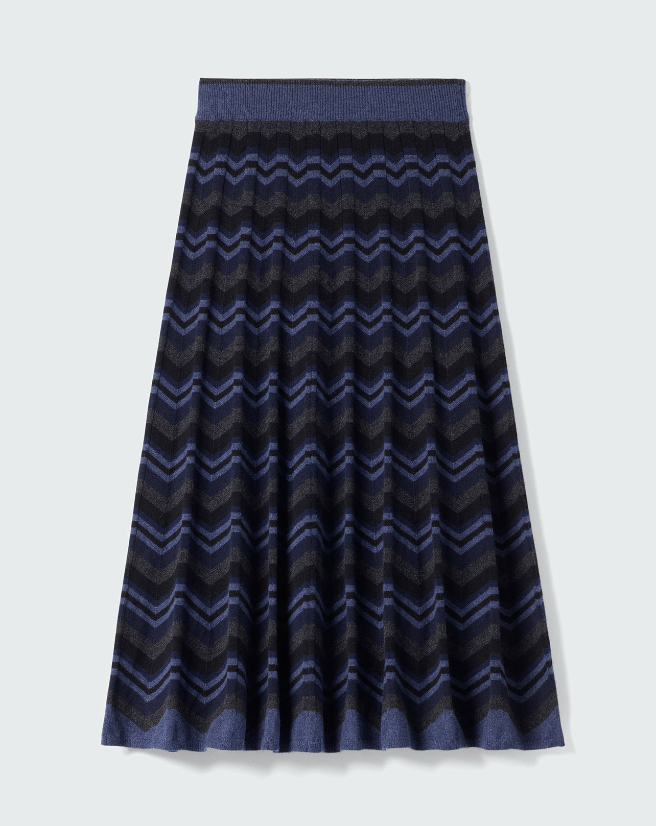 Jupe plissée à chevrons - Femme - MARINE