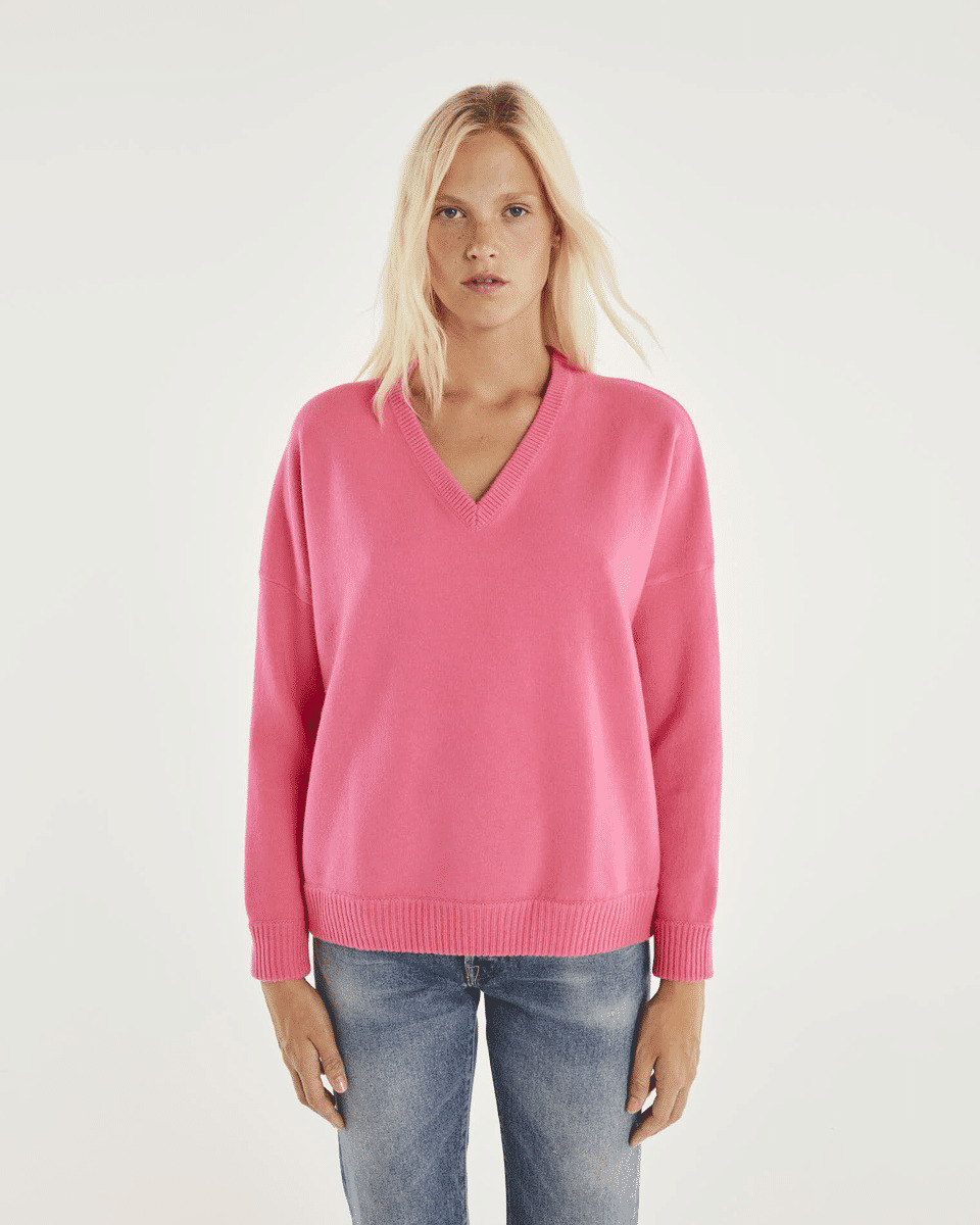 Pull Kiki Pull cachemire col v oversize femme
