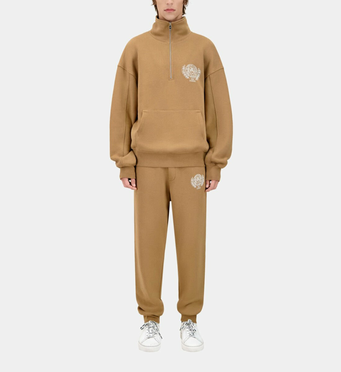 Sweatshirt Marron Avec Sérigraphie Blason Homme