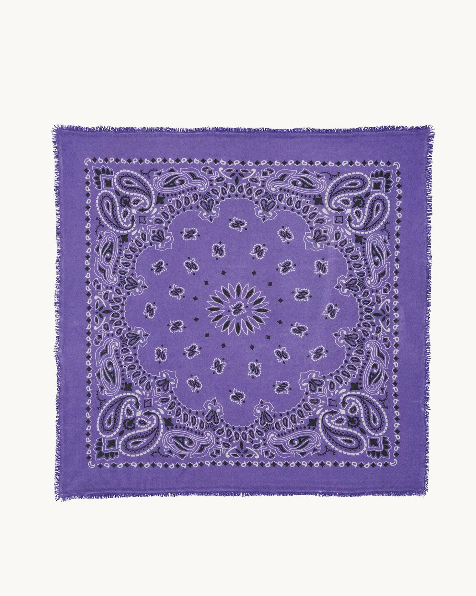 Grand Bandana HACHIKO Grand bandana cachemire imprimé (motif blanc et noir)
