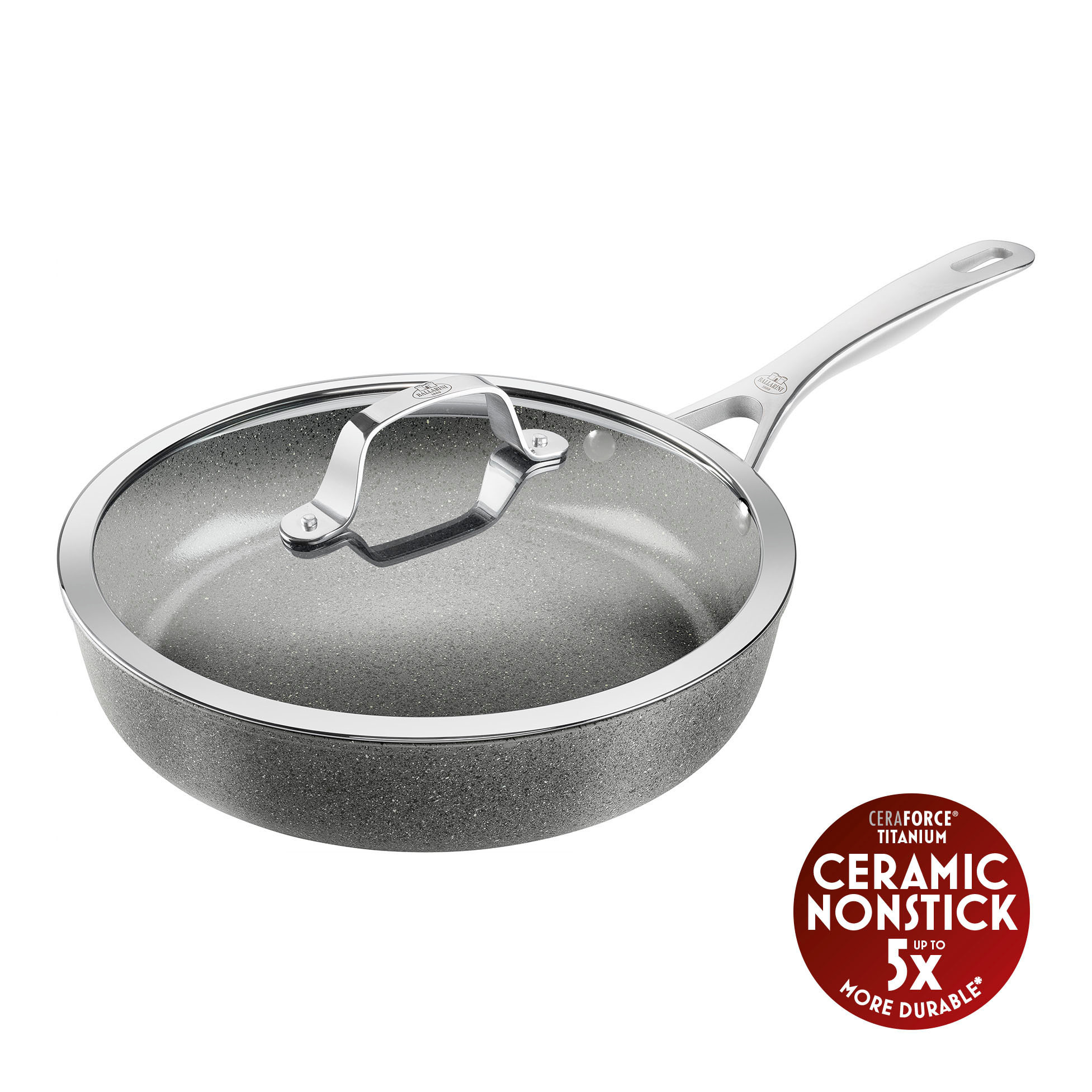 Sauteuse manche avec couvercle 28 cm Salina - Revêtement céramique CERAFORCE® TITANIUM